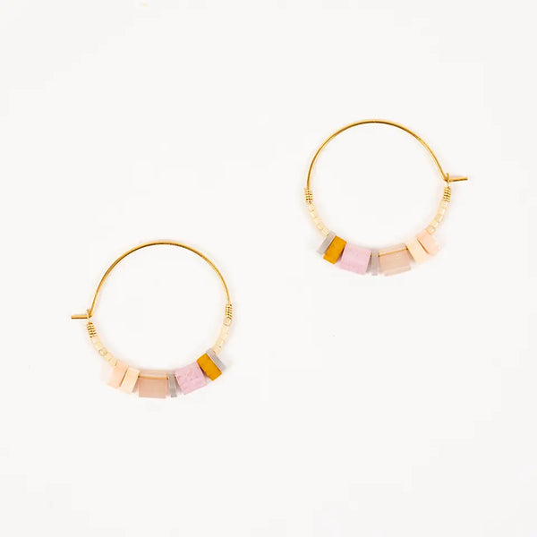 Tila Hoop Beaded Earrings Ankle Socks Altiplano Creamy