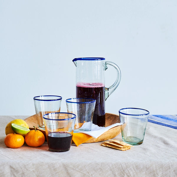 Blue Rim Water Glass Regular Sobremesa   