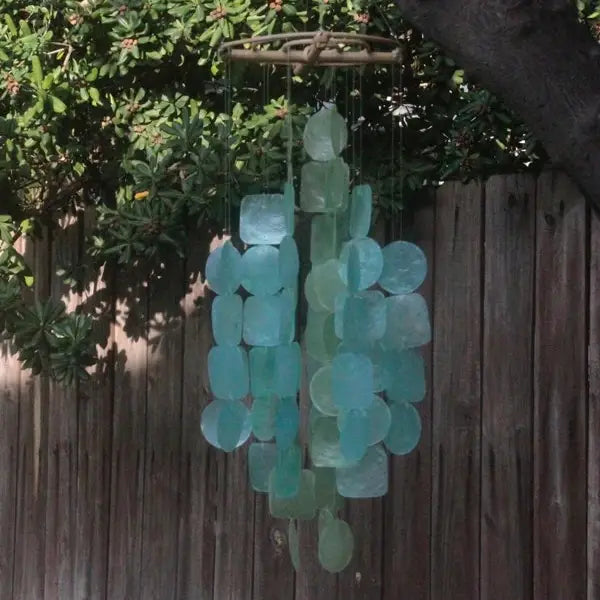 Capiz Chime -  Medium Round  Zen Zen Tidepool Teal  