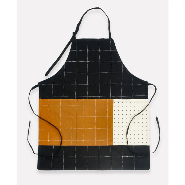 Adjustable Handstitched Bib Apron  Anchal Project Charcoal  