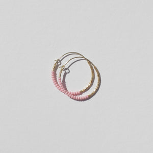 Dreamscape Beaded Round Hoop Earrings  Rover & Kin Pink  
