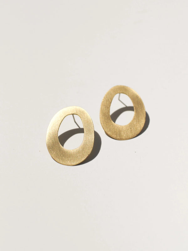 Oblong Form Earrings Naked Brass Rover & Kin Naked Brass  