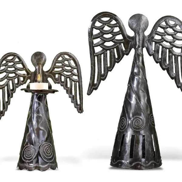 Paired Standing Recycled Metal Angels Regular Beyond Borders   