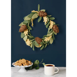 Felt Pinecone Wreath Regular Global Goods Partners   