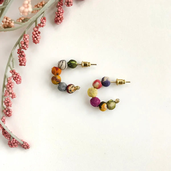Kantha Tiny Hoops  WorldFinds   
