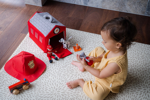 Fire Station Set With Hat  Tikiri   