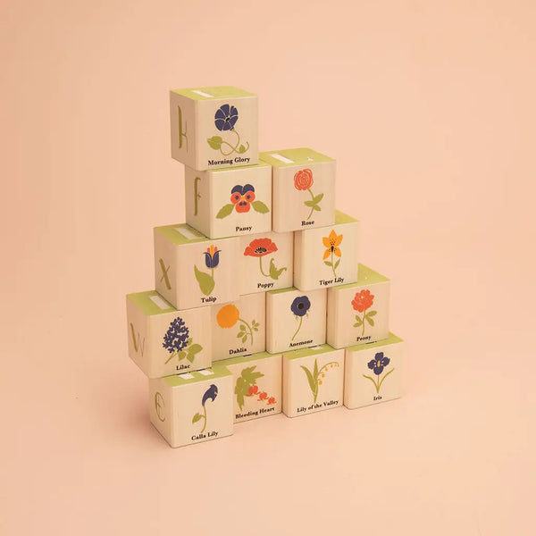 Flower Wooden Blocks  Uncle Goose   