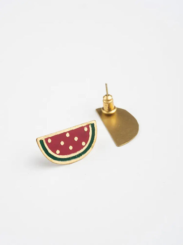 One In A Melon Stud Earring - Gold  Mata   