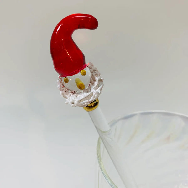 Blown Glass Cocktail Stirrer  Dandarah Papa Noel  