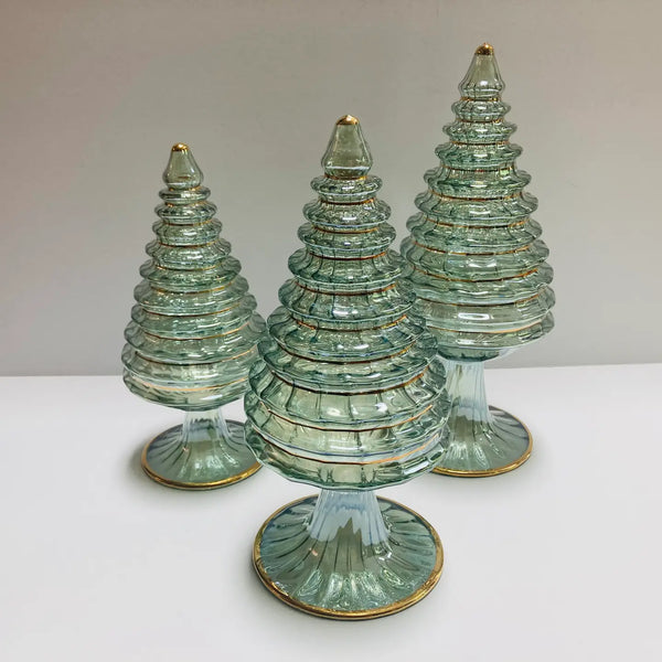 Blown Glass Christmas Tree  Dandarah Green Spruce Small 