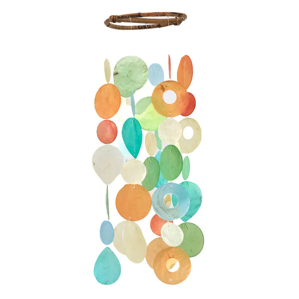 Capiz Chime - Small Round  Zen Zen Tropical Flowers  