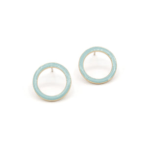 Circle Enamal Stud Earrings - Turquoise  Fair Anita   