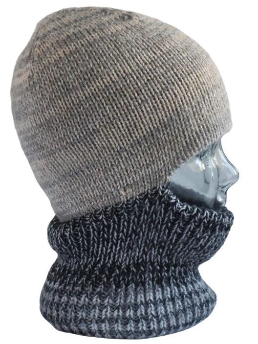 Altiplano Handknit Hood Grey Andes Gifts Grey  