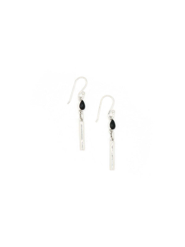 Black Onyx Drop Sterling Earrings Regular Fair Anita   