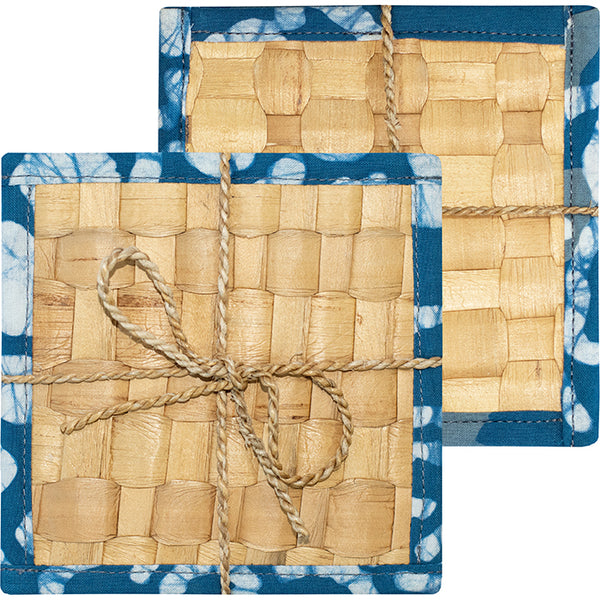 Water Hyacinth Coasters Indigo Global Mamas Indigo  