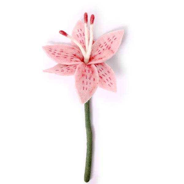 Felt Stargazer Lily Flower  Global Goods Partners Light Pink  