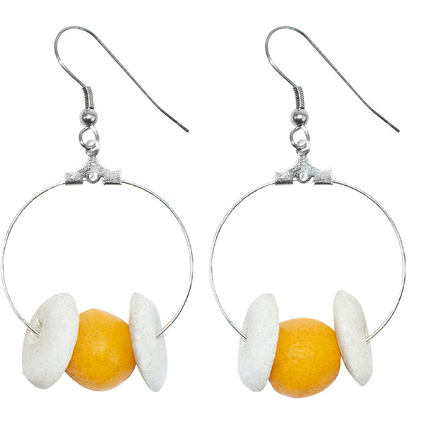 Makola Recycled Glass Earrings  Global Mamas Mustard  