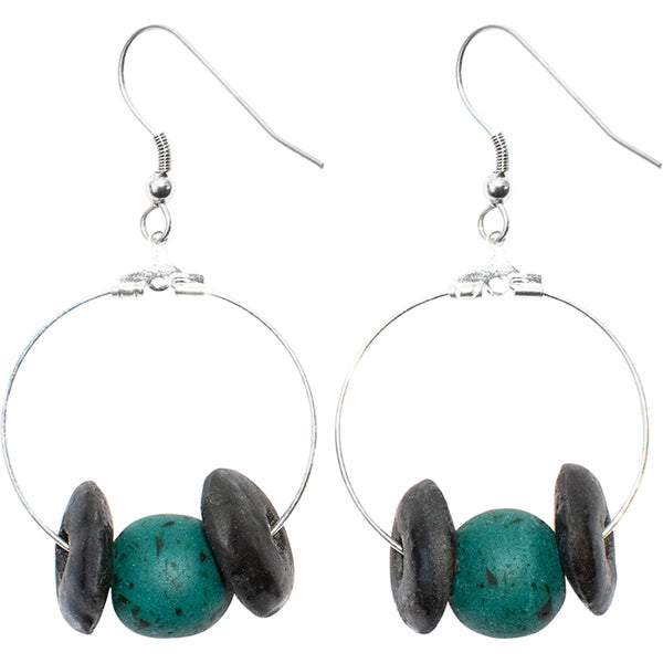 Makola Recycled Glass Earrings  Global Mamas Teal  