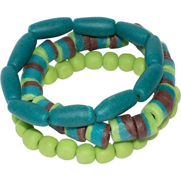 Manye Stacking Bracelets  Global Mamas Lime  