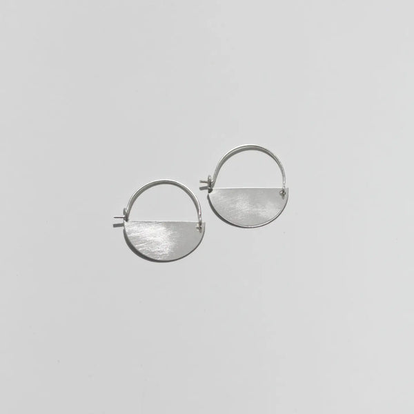 Matte Silver Half Moon Earrings  Rover & Kin Mini  