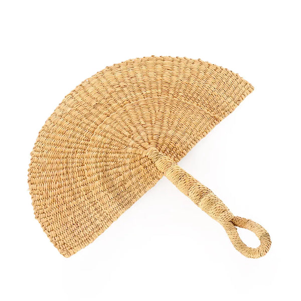 Elephant Grass Half-Moon Fan  Swahili Natural  