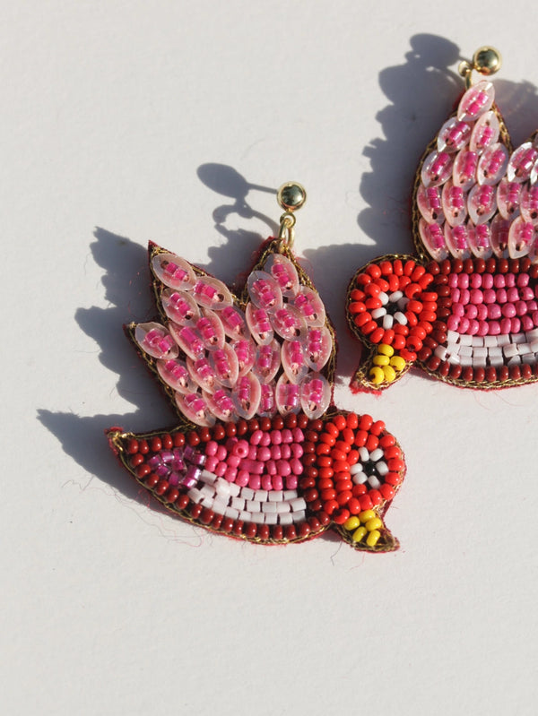 Beaded Bird Earrings  Rover & Kin   