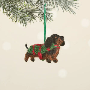 Felted Dachshund Ornament  SERRV   