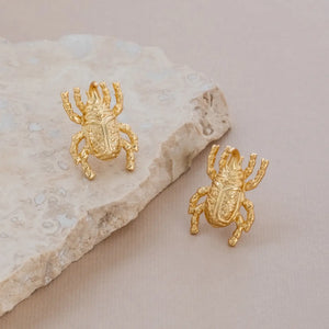 Gold Beetle Stud Earring Sarka & Cleo