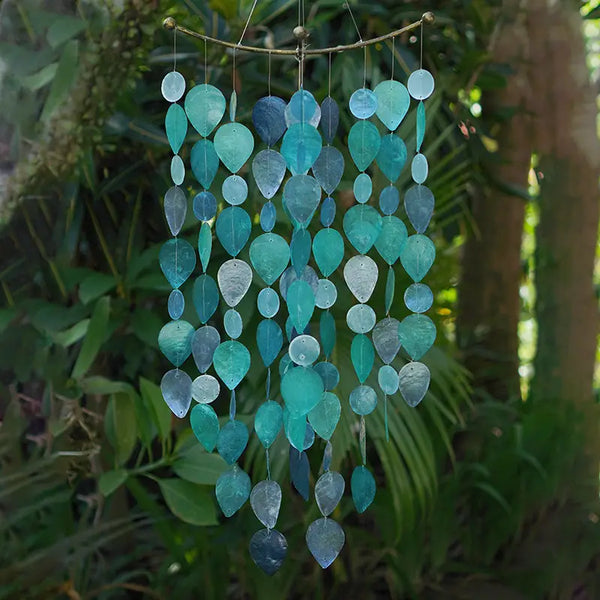 Capiz Chime - Leaf  Zen Zen Teal  