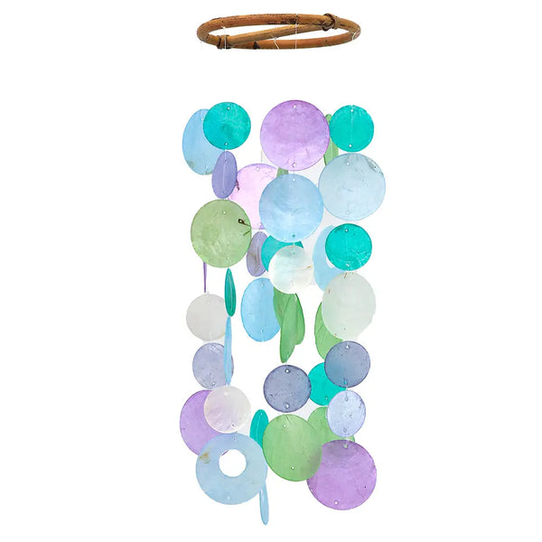 Capiz Chime - Small Round  Zen Zen Wisteria  