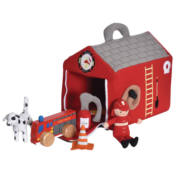 Fire Station Set With Hat  Tikiri   