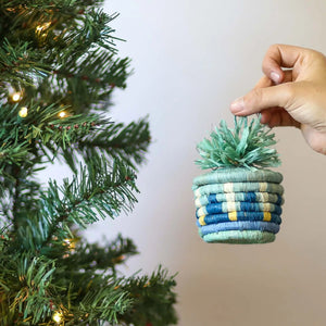 Pompom Basket Ornament  kazi Mist  