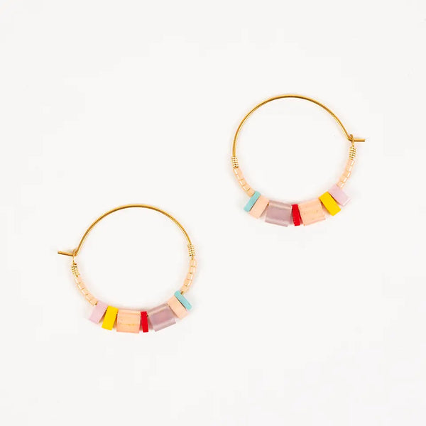 Tila Hoop  Beaded Earrings  Altiplano Pops O'Color  