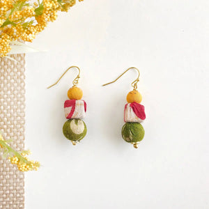 Kantha Shapes Drop Earrings Regular WorldFinds   