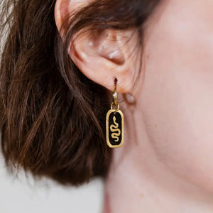 Drea Snake Huggie Earrings  Mata Traders   