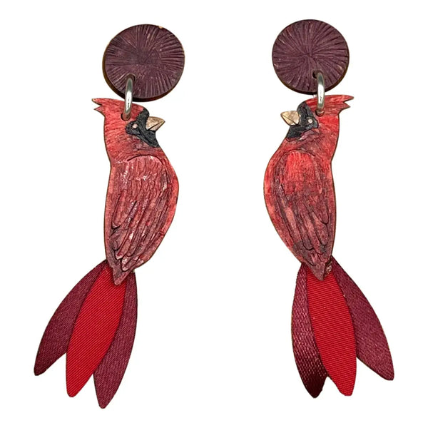 Cardinal Earrings Small Tulia's Artisan Gallery Large  