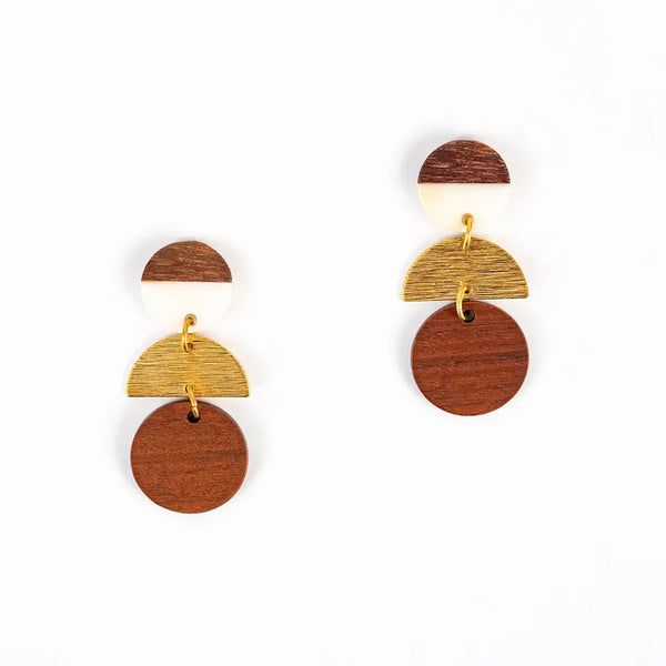 Wood Stack Earrings Altiplano Cream