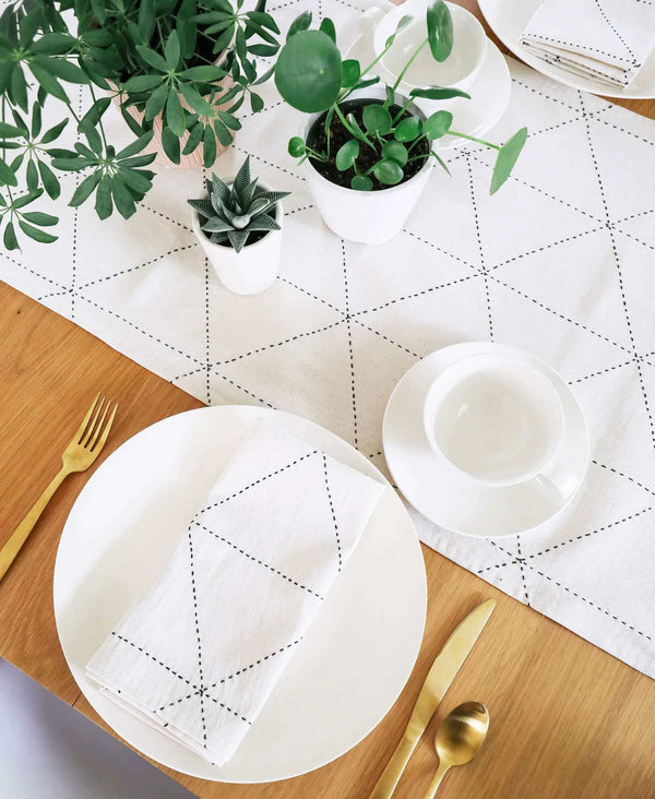 Graph Napkin Set White Anchal Project   