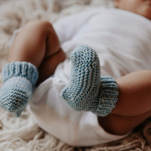 Muku Handknit Baby Booties Forest Awamaki   